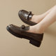 Dadong loafers women's shoes 2025 autumn new fashion trend comfortable simple round head bow set feet 5030