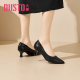Dadong women's singles shoes work 2025 spring new professional women's shoes formal clothing pointed toe leather shoes stiletto heels for women
