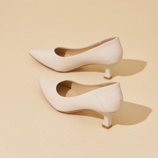 Dadong women's singles shoes work 2025 spring new professional women's shoes formal clothing pointed toe leather shoes stiletto heels for women