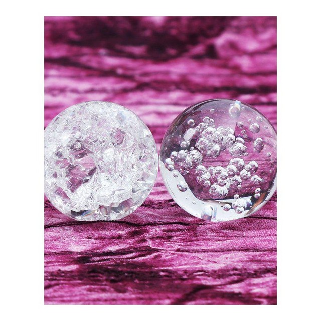 Crystal Creative Pan Scenery Water Wheel Pattern Glass Ball Rockery Ice Break Ball Beads 5CM Flowing Ornament Bubble
