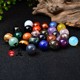 Natural wafer ball 2cm ornaments white purple powder yellow -red crystal original stone home office DIY children's handmade jewelry