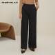 Mandesey black striped trousers for women 2025 autumn and winter new style trousers loose wide-leg pants retro commuter suit pants
