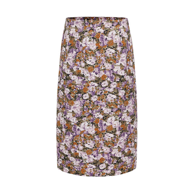 Mandesy retro skirt 2025 summer new temperament high-waist mid-length skirt French manor printed hip-pack skirt