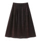 Mandes A-line Skirt 2025 Spring and Autumn New Black Gold Glossy Wire Retro High Waist All-match Mesh Mid-length Skirt