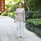 Jiangnan Story New Chinese Style Mother Short Sleeve Middle-aged and Elderly Mother's Day Top Noble Two-Piece Set