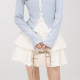White temperament cake skirt high waist skirt women's summer 2025 spring new A-line skirt fluffy short skirt