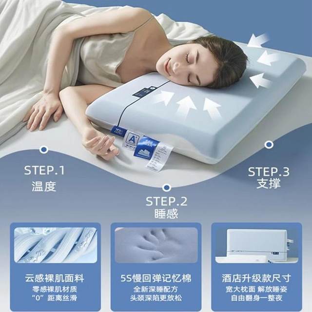 Hotel's same deep sleep pillow Pro memory foam pillow, cervical vertebra protection and sleep aid, special soft pillow core for men and women, mother and baby grade