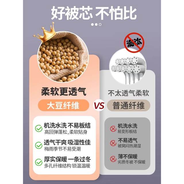 Class A mother and baby cartoon bean quilt soy fiber quilt quilt core quilt single dormitory machine-washable winter quilt