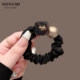 French high-end puppy pearl headband for women 2025 new style simple high elastic hair tie with ponytail rubber band