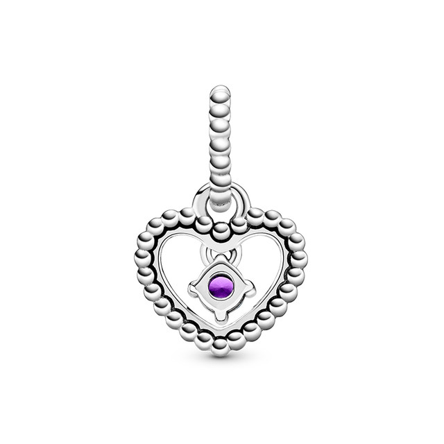 Pandora Pandora Ole Purple Beaded Heart-shaped Chandelier 925 Silver Diy Beaded Gift
