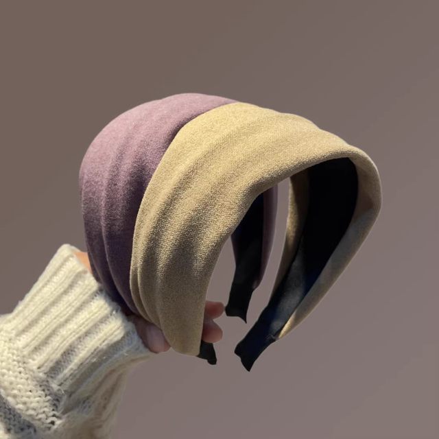 Simple temperament knitted wide-brimmed headband for women 2025 new autumn and winter hair band headband showing face small non-slip hair band headband