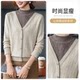 Yanying 2025 new middle-aged and elderly women's half turtleneck sweater bottoming fake two-piece sweater autumn casual