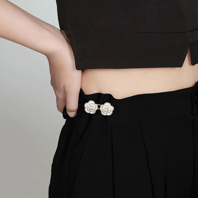 Camellia waist button for women's waist tightening artifact invisible waist tightening artifact jeans size adjustment button