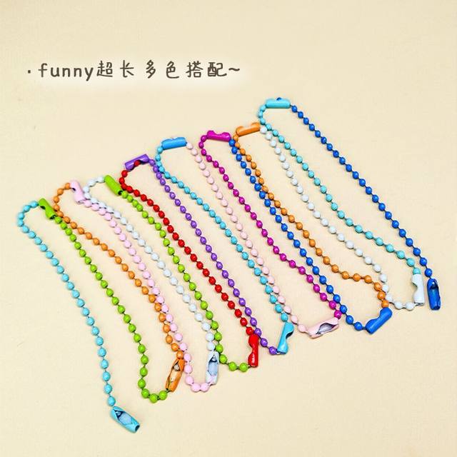 Bead Chain Wave Bead Chain Color Bead Chain Diy Paint Bead Chain Hanging Chain Tag Key Plush Pendant Chain Buckle