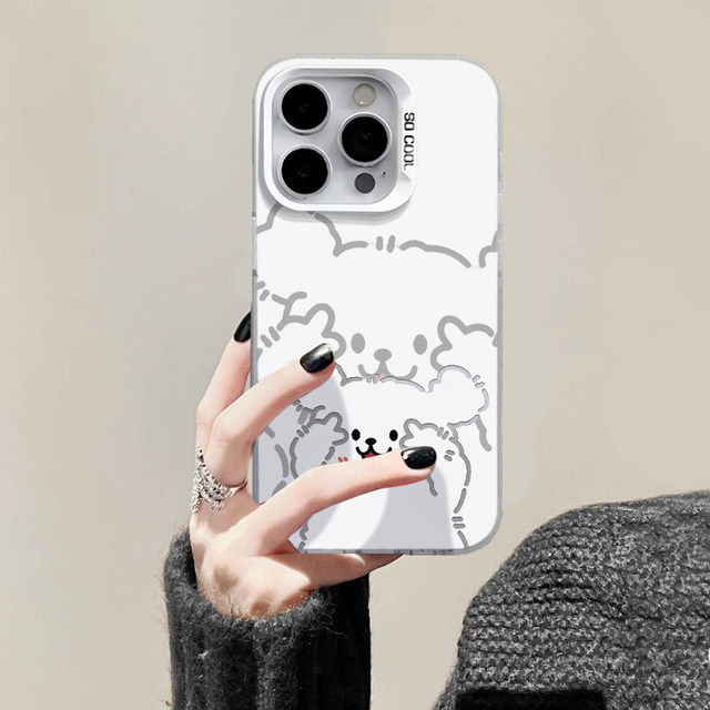 
Couple Biye photo line puppy suitable for Apple 16Promax mobile phone case iPhone17pro14 Xiaomi 15 Huawei mate60p70nova13 Honor 200x100k80reno12