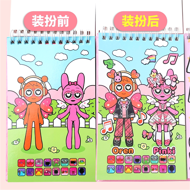 Rhythm box dressing sticker cartoon coil sticker book girl baby sticker focus children sticker book