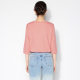 Ma Tiannu 2025 spring and summer new solid color embroidered T-shirt round neck mid-sleeved top stretch versatile casual and fashionable women