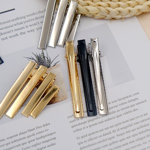 Duckbill clip gold black silver one-word hair clip handmade diy material crocodile square clip accessories color hair accessories hair clip