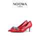 NOOWA pointed toe high heels women's wedding shoes 2025 new red slim heel temperament celebrity high-end French single shoes