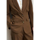 Amii spring high-end commuter style crimping retro metal buckle shoulder pad suit women's suit top