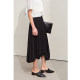 Amii2025 early spring new crepe texture asymmetric flower bud sway skirt for women loose black skirt
