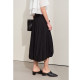 Amii2025 early spring new crepe texture asymmetric flower bud sway skirt for women loose black skirt
