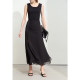 Amii2025 summer new high-waist spliced ​​letters webbing fishtail skirt for women high slit black skirt