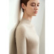 Amii spring style versatile half turtle neck combed full wool seamless integrated molding mid-sleeved sweater women's top
