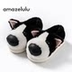 amazelulu cotton slippers women's bag and home indoor non-slip warm plush couple furry shoes