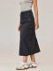 MoodBerry American retro design sense drawstring high waist skirt for women loose pocket work midi skirt