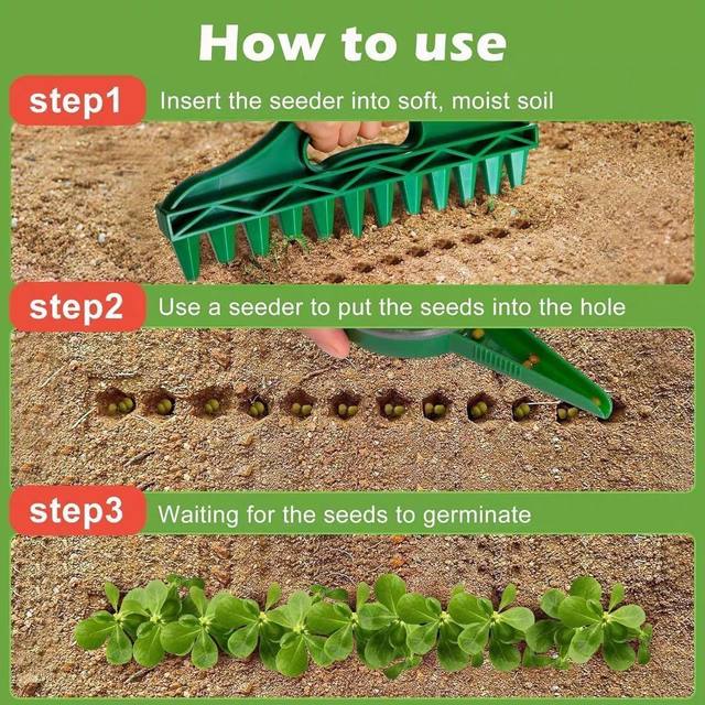 Soil sowing puncher Quick punching Convenient vegetable plant seeding loosening gardening seed spacing tool