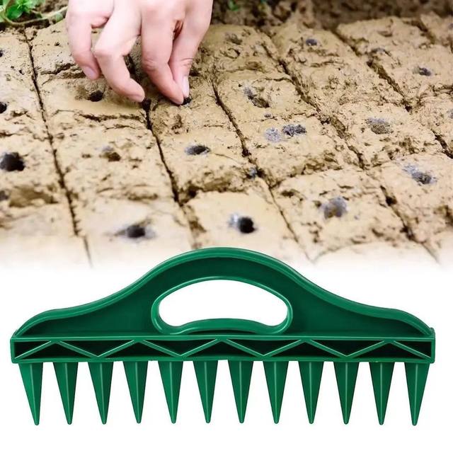 Soil sowing puncher Quick punching Convenient vegetable plant seeding loosening gardening seed spacing tool