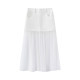 MARRMO/Ma Qian 2025 summer new versatile perspective mesh spliced ​​denim skirt
