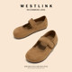 Xiyu Birkenmarie Jane shoes for women 2025 summer new French casual Velcro single shoes flat shallow mouth women's shoes