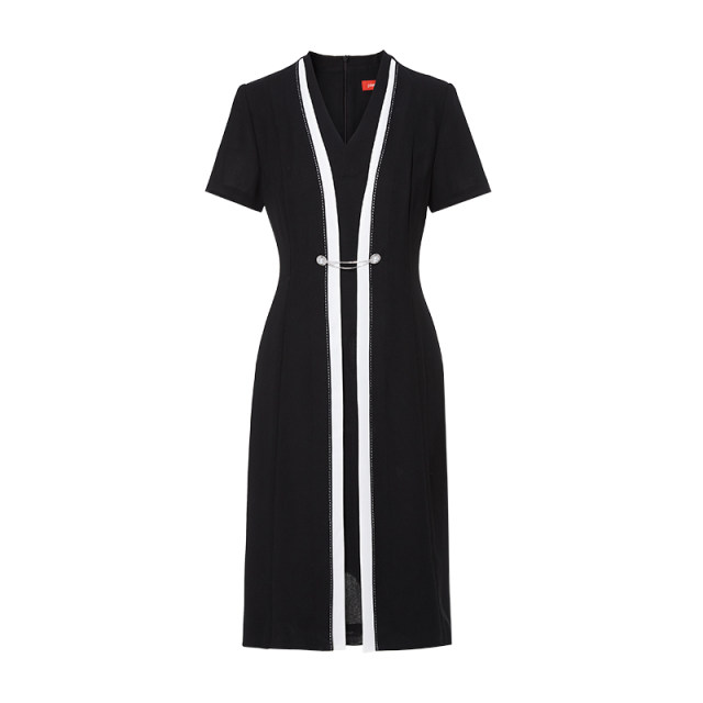 Summer OL style professional commuting short-sleeved dress
