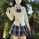 Meow Tai JK waist elastic shirt V -neck short -sleeved slimming shirt is thin, hot girl girl spring and summer white
