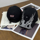 Kanye Kanye's same hat with flame baseball cap showing his face in small summer versatile baseball cap for men and women's personality hip-hop

