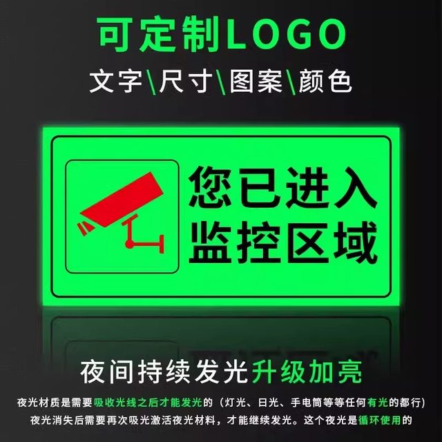 Monitoring warning signs with luminous stickers inside 24-hour video ...