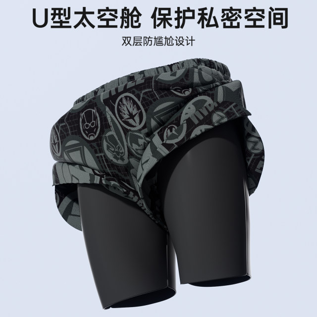Marvel swimming trunks men's men's adult boys hot spring swimsuit double layer anti-embarrassment boxer 2025 new style