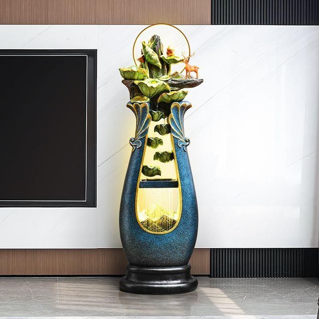 
Home floor-standing light luxury flowing water ornaments living room entrance TV cabinet decoration circulating water landscape fortune opening factory