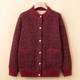 Grandma autumn and winter clothes plus velvet jacket for middle-aged and elderly knitted cardigan for female mother sweater thickened elderly clothes to keep warm
