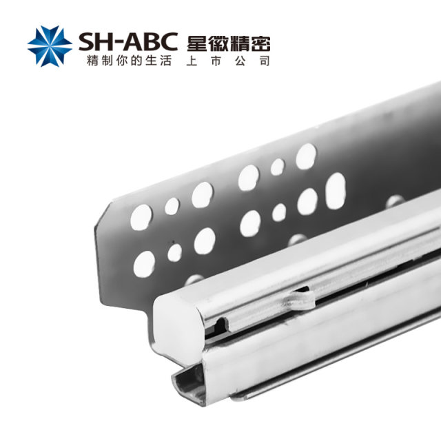 Drawer track slide rail hidden bottom support telescopic three-section track damping buffer drawer slide track