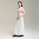 
AIRIQI stylish solid color medium-length short-sleeved summer women's pattern printed loose pink T-shirt AY42TX387
