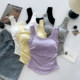 Wrinkled vest for women summer top suspender with chest pad 2025 new hot girl sports inner base covering for secondary breasts