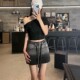 Large size women's retro versatile denim short skirt for women 2025 summer thin heavy industry hot diamonds full of star hip skirt