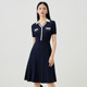 Yingzhishang outlet workplace dress summer new thin short-sleeved polo neck high waist mid-length knitted skirt for women