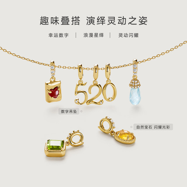 
Amber Lollipop birthstone necklace light luxury gemstone clavicle chain birthday gift