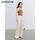 Red Sleeve 2024 Summer New Women's Solid Color Press-Pleated Loose Wide Legs

