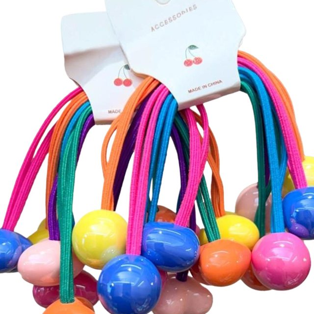 
Candy color cute rubber band headband tie hair princess headband student children thick hair accessories ball headband hair ring