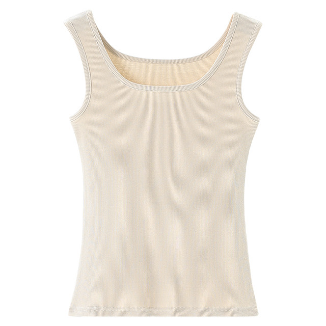 Yiershuang pure cotton white suspender vest for women with inner wear and outer wear threaded slim base sleeveless top